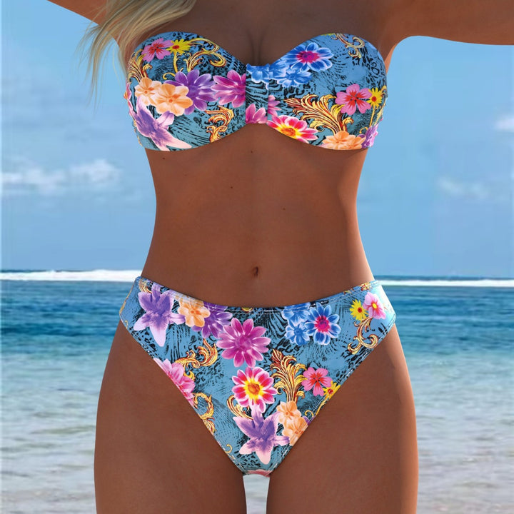 Damen Bikini-Set mit einem eleganten Bustier-Oberteil und hohem Beinausschnitt Drune