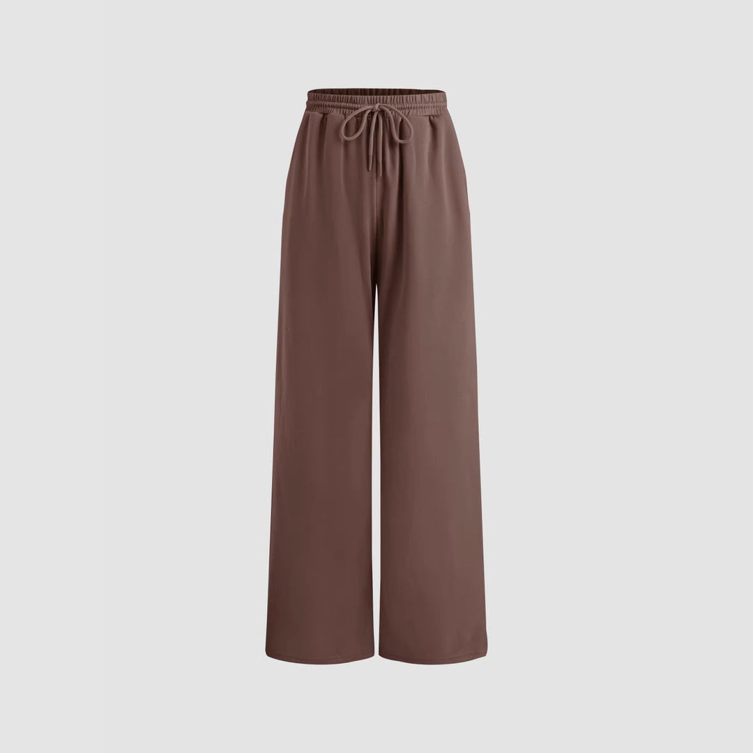 Damen weite Jersey-Hose mit elastischem Bund und Kordelzug Drune