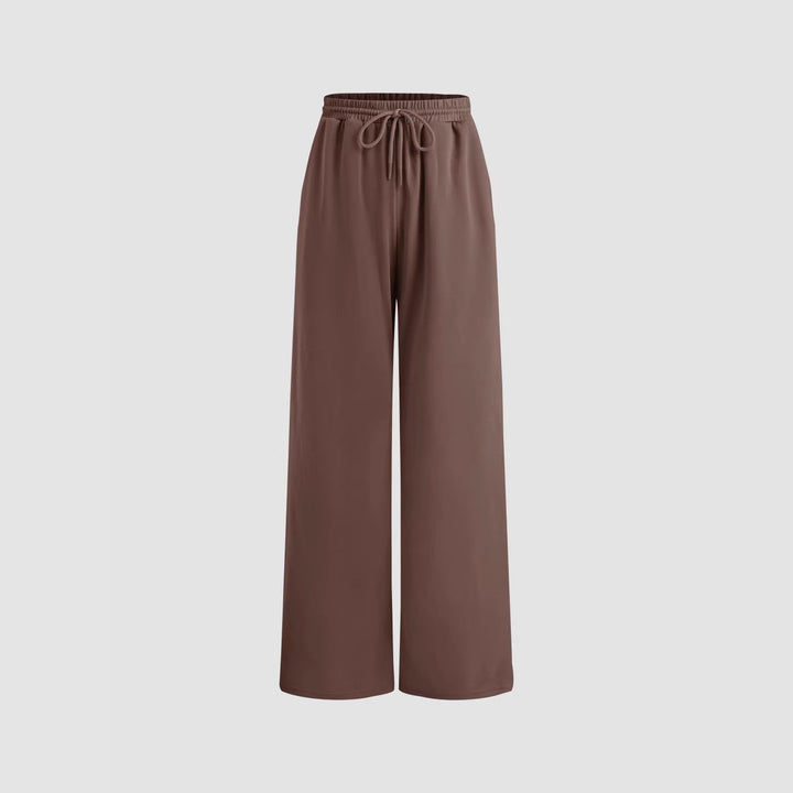 Damen weite Jersey-Hose mit elastischem Bund und Kordelzug Drune