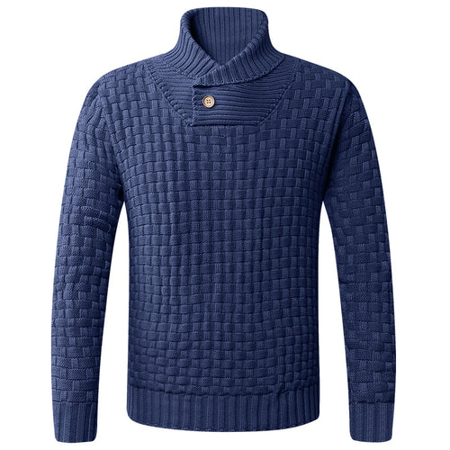 Herren Strickpullover mit modernem Zopfmuster und Stehkragen Drune