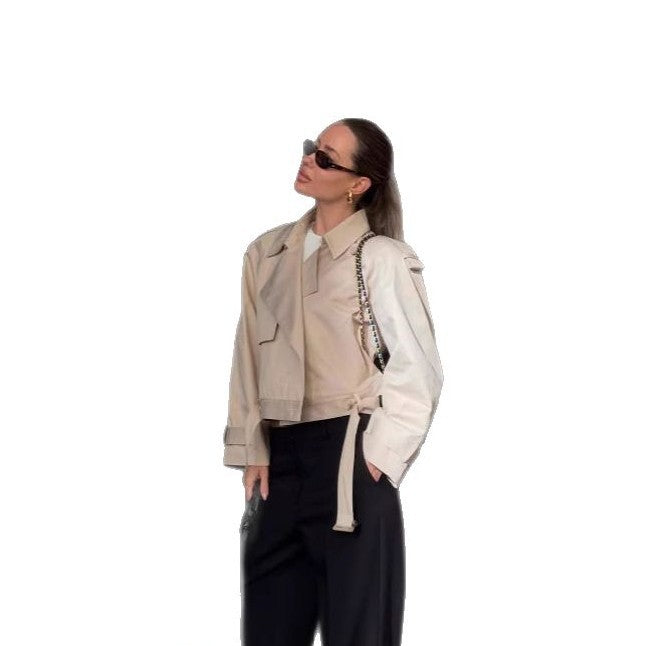 Damen elegante Trenchjacke mit innovativem Schnitt und praktischen Details Drune