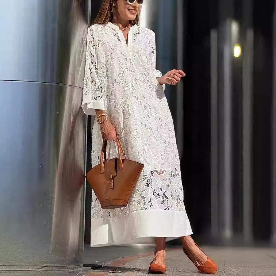 Damen Spitzenkleid im Boho-Stil mit feinen Details Drune