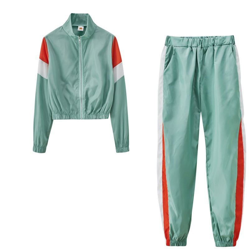 Damen Sportliches Trackset mit colorblock Design und elastischem Bund Drune