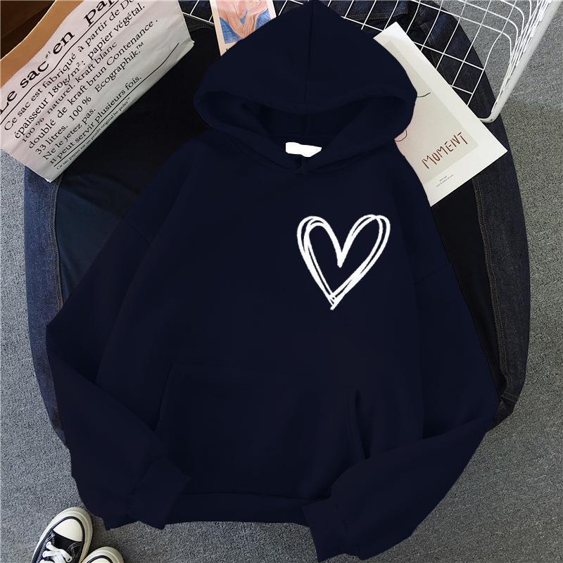 Damen Kapuzenpullover mit lieblichen Herzmotiv Drune