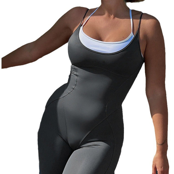 Damen Figurbetonter Jumpsuit mit Trägern und asymmetrischem Saum Drune