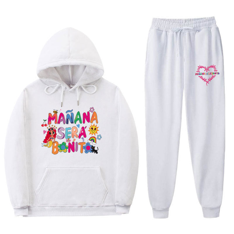 Damen Sweatshirt- und Jogginghose-Set mit buntem Aufdruck Drune