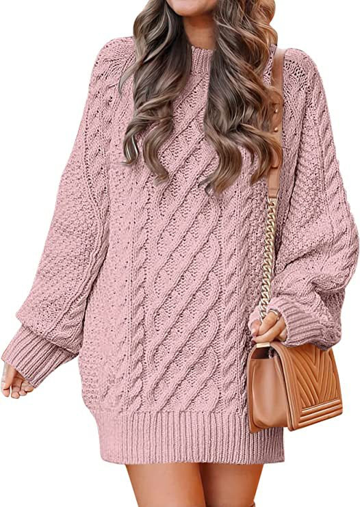 Damen Oversize-Strickpullover mit Zopfmuster Drune