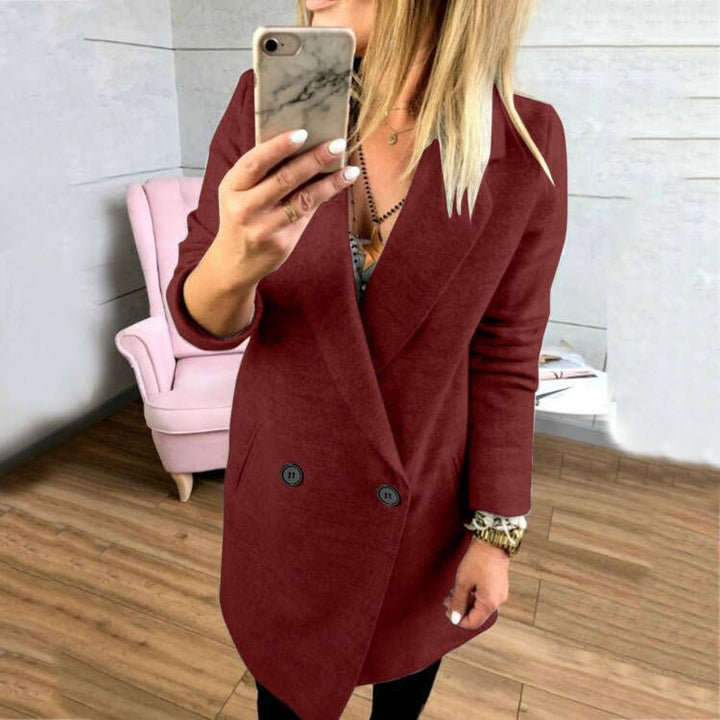 Damen Überlanger, taillierter Mantel mit elegantem Revers und praktischen Taschen Drune