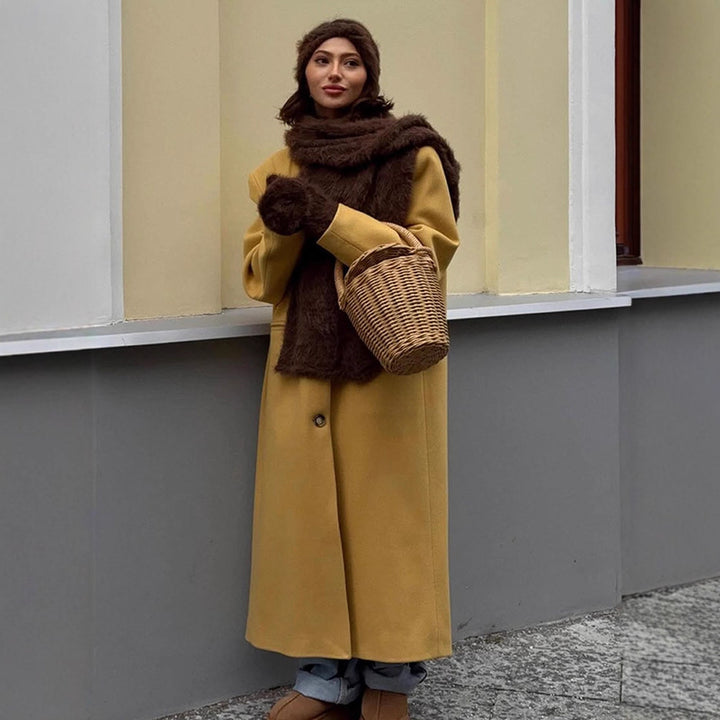 Damen Oversized Wollmantel mit stilvollem Schnitt Drune