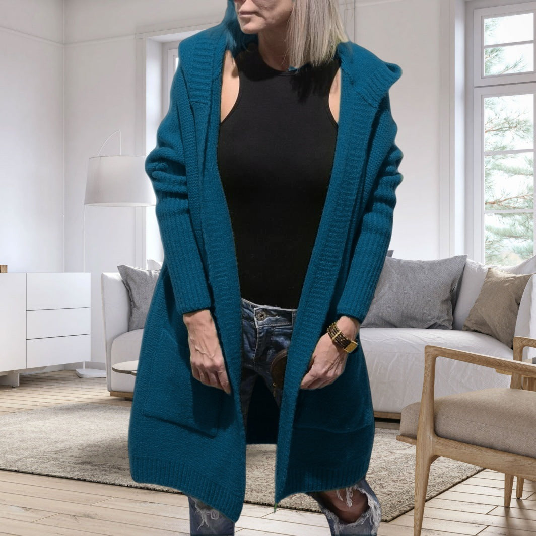 Damen Strickjacke mit Kapuze Drune