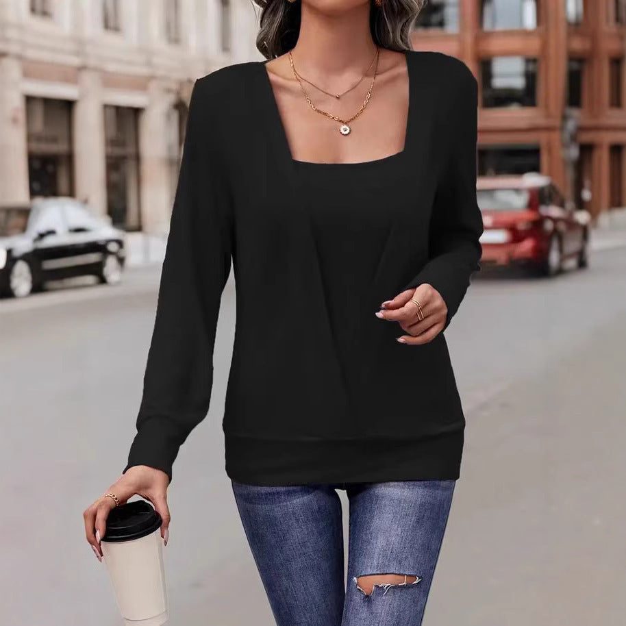 Damen eleganter Pullover mit V-Ausschnitt und schickem Details Drune