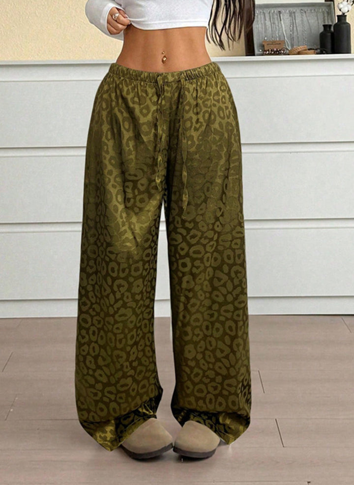 Damen Elegante Weite Leoprint-Hose Drune