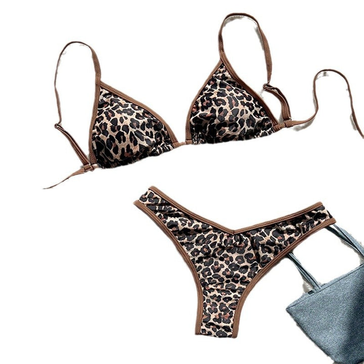 Damen Triangel-Bikini-Set mit tierischem Muster und verspieltem Design Drune