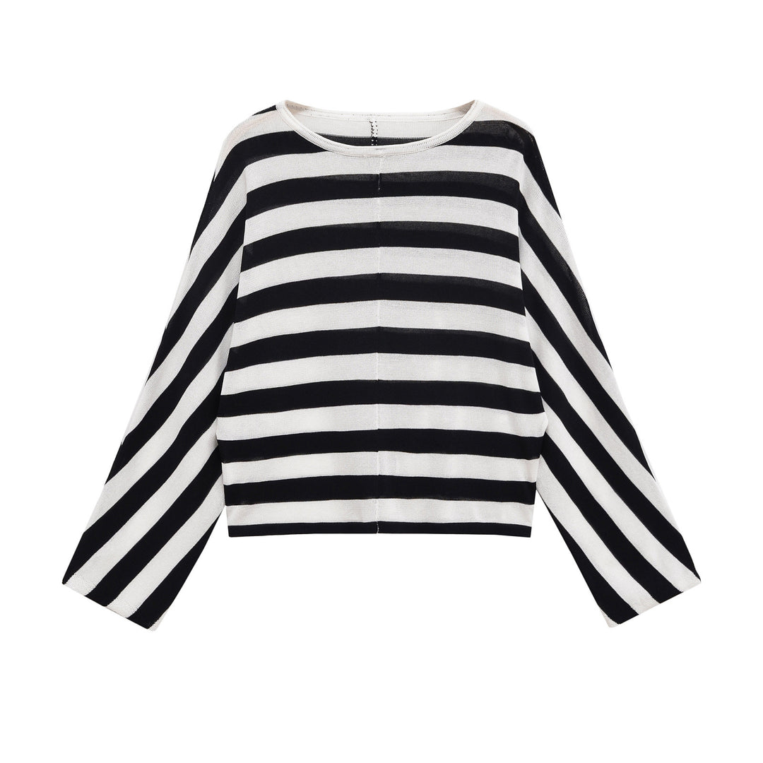 Damen gestreiftes Oversize-Pullover Drune