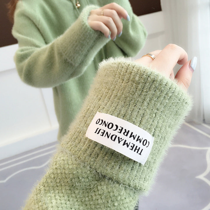 Damen Kuscheliger Hoodie mit Kordelzug und hohem Kragen Drune