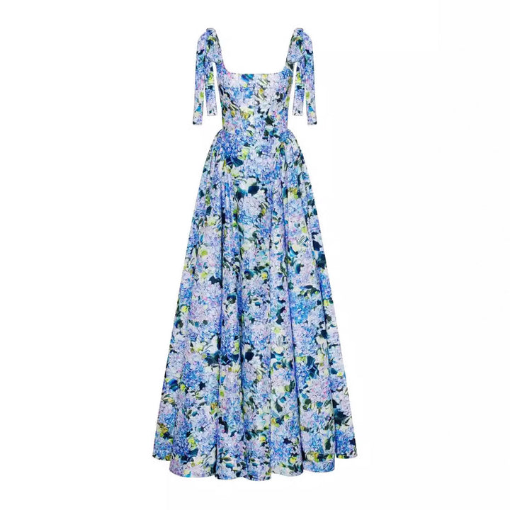 Damen Elegantes Maxikleid mit schulterfreien Trägern und floralem Print Drune