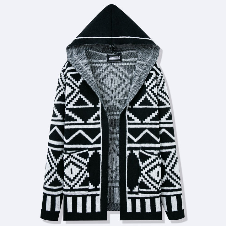 Herren Strickjacke mit kreativem Muster und offener Front Drune