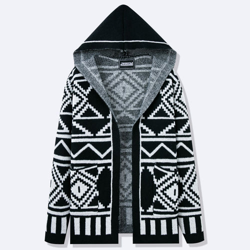 Herren Strickjacke mit kreativem Muster und offener Front Drune