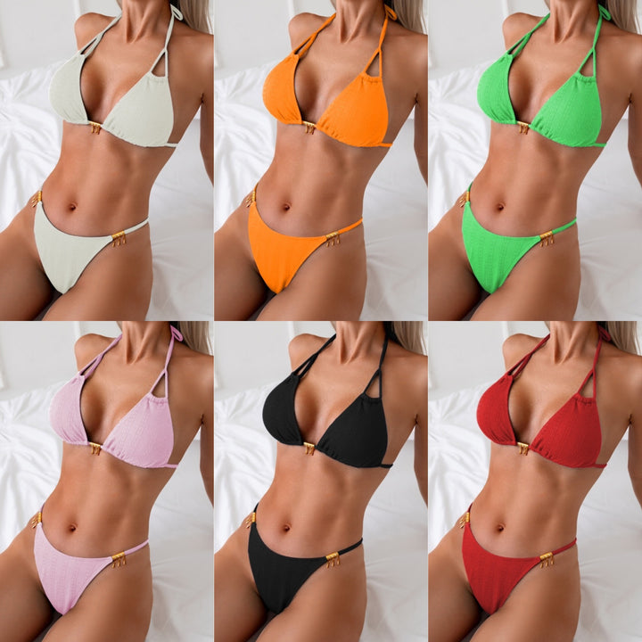 Damen Bikini mit raffinierten Goldakzenten und verstellbaren Trägern Drune