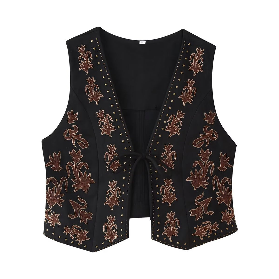 Damen Elegante und kunstvoll gestickte Weste Drune