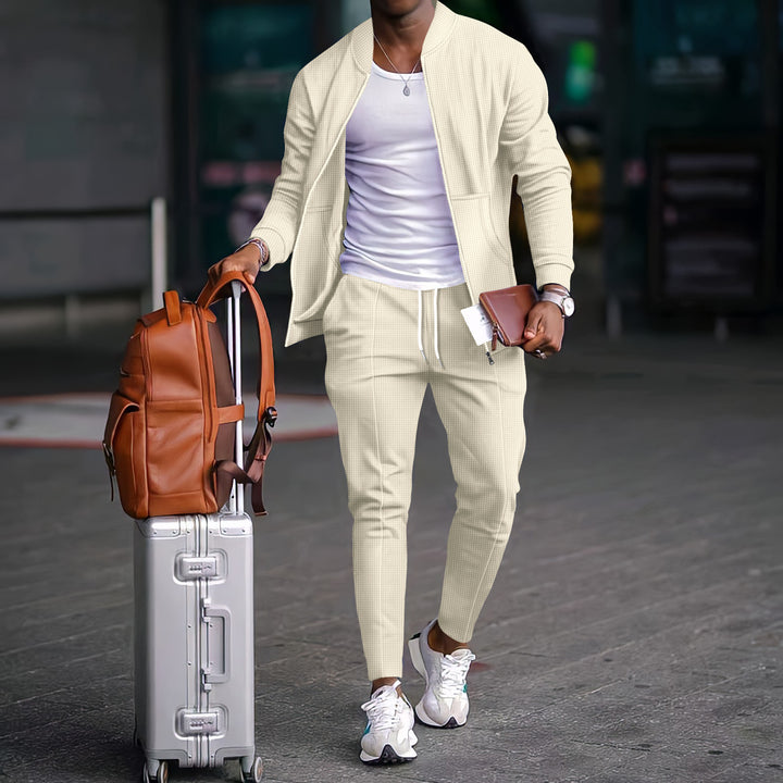 Herren modischer Freizeitanzug mit sportlichen Details und atmungsaktivem Stoff Drune