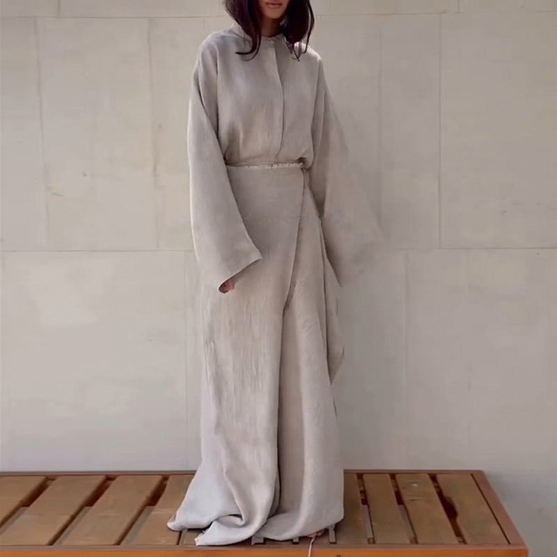 Damen Modisches Leinen-Ensemble Drune