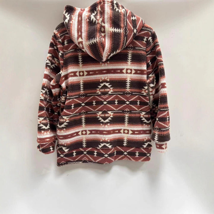 Damen Fleecejacke mit modischem Ethnomuster und praktischem Reißverschluss Drune