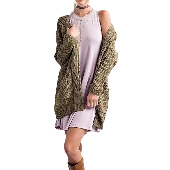 Damen Luftiger Strickcardigan mit offenen Taschen und lässigem Schnitt Drune