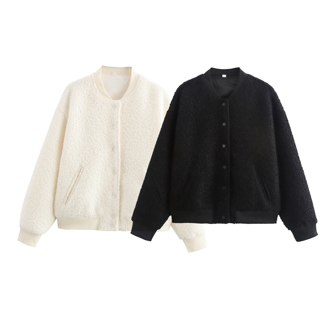 Damen Fleecejacke mit strukturiertem Stoff und praktischem Knopfverschluss Drune