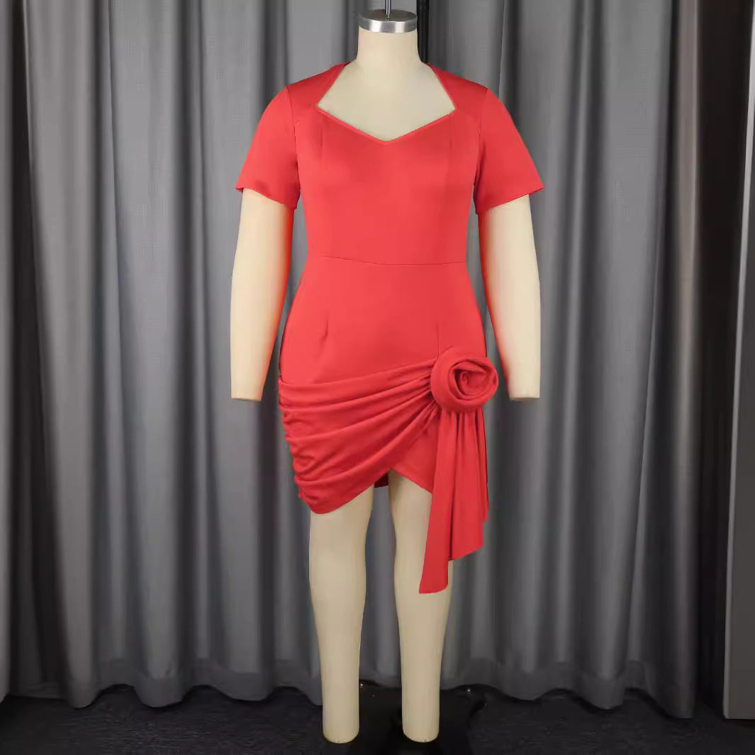 Damen figurbetontes Kleid mit asymmetrischem Drapierungsdetail Drune