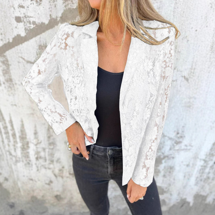 Damen Lace-Blazer im femininen Stil mit feinen Spitzelementen Drune