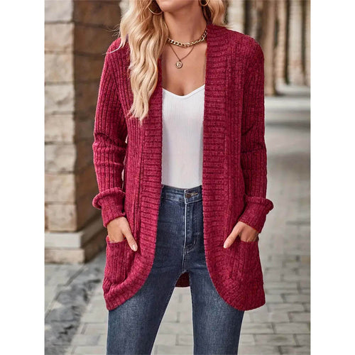 Damen Strickjacke mit langen Ärmeln und strukturiertem Design Drune