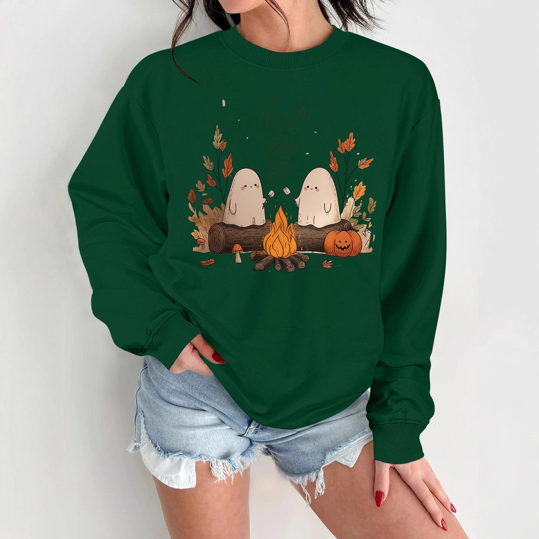 Damen Sweatshirt mit verspieltem Gruselmotiv und bequemer Passform Drune