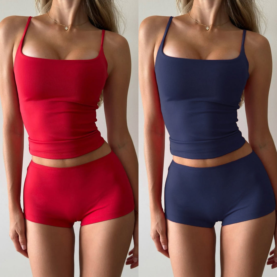 Damen bequemes Tanktop und Shorts-Set Drune