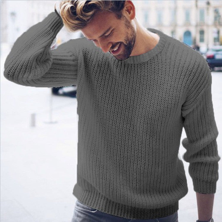 Herren Strickpullover mit modernem Strukturmuster und Rundhalsausschnitt Drune