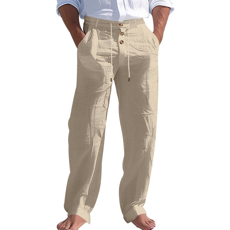 Herren lässige Hose mit hohem Bund und bequemen Taschen Heidi-Mode