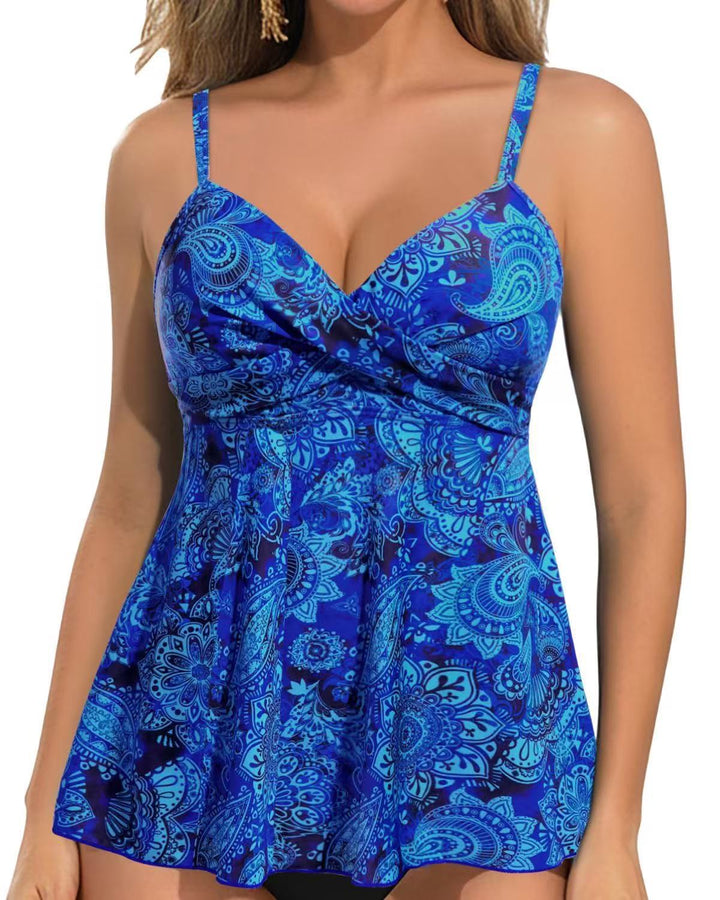 Damen Tankini-Oberteil mit Raffung und sanftem V-Ausschnitt Drune