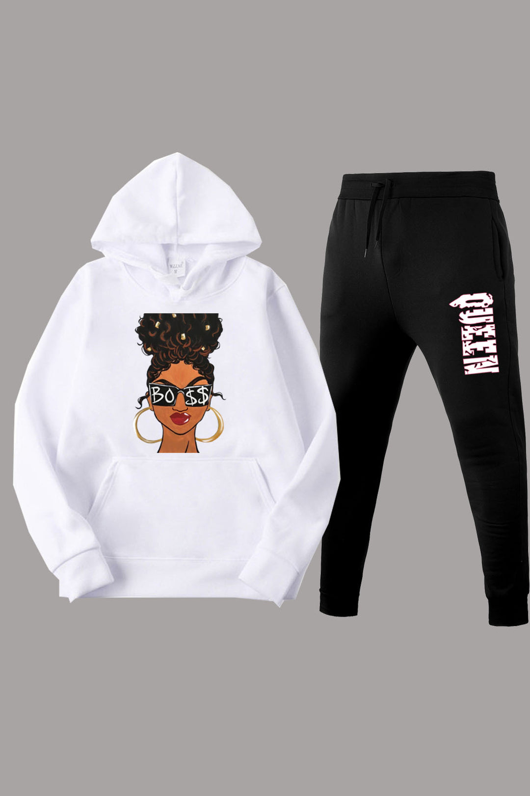 Damen Kapuzenpullover und Jogginghose Set mit auffälligem Grafikdesign Drune