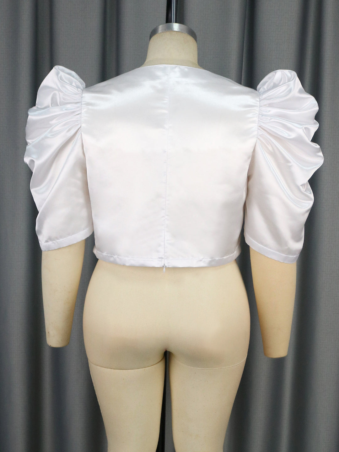 Damen elegantes Kurzarmtop mit voluminösen Puffärmeln Drune