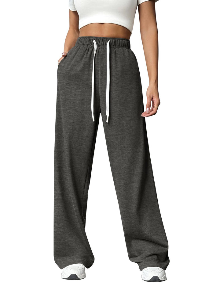 Damen lose Jogginghose mit elastischem Bund und Seitentaschen Drune