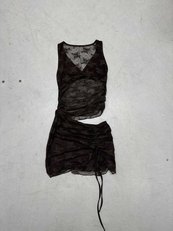 Damen Spitzen-Maxikleid mit verstellbaren Trägern und elegantem Schnitt Drune