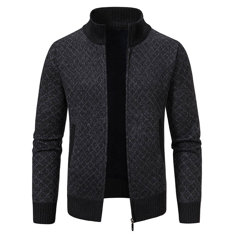 Herren moderner Strickjacke mit floralem Zopfdesign Drune
