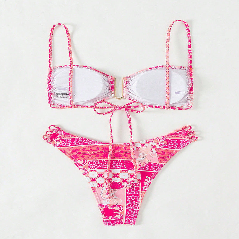 Damen Zweiteiliges Bikini-Set mit verstellbaren Trägern und aufregendem Design Drune