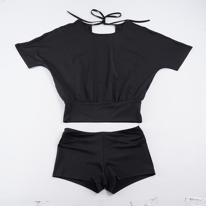 Damen Sportliches Bikini-Set mit lockerem Oberteil- und Short-Kombination Drune