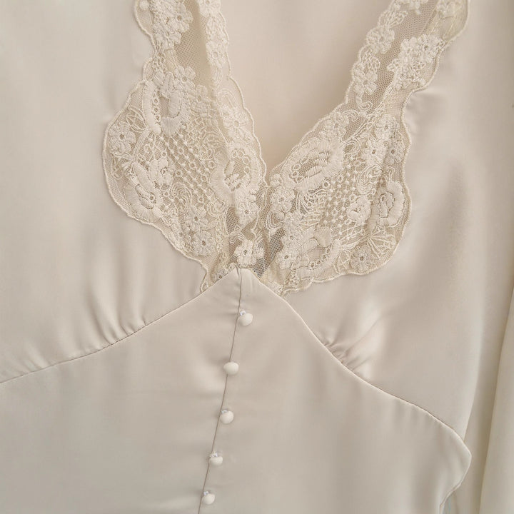 Damen elegante Bluse mit Spitzenakzenten Drune
