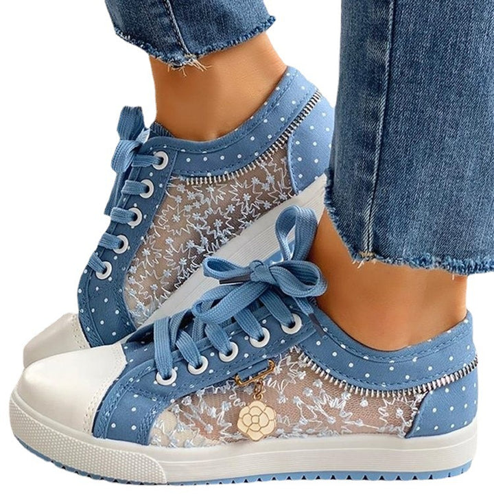 Damen nan lässige Sneaker mit Plateau-Sohle und seitlichem Reißverschluss Drune