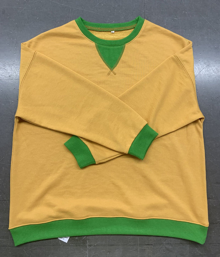 Damen lässiges Sweatshirt mit V-Ausschnitt und Kontrastbündchen Drune