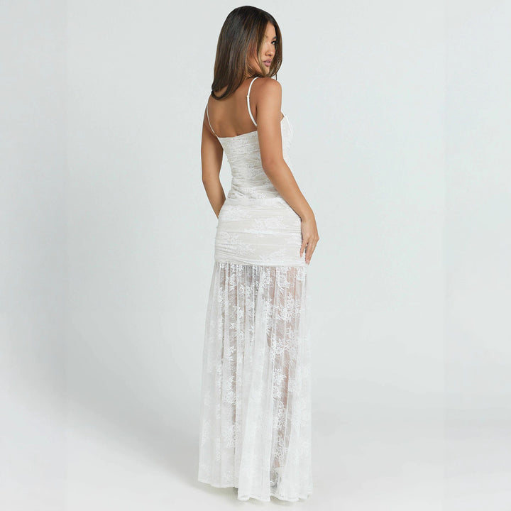 Damen Abendkleid mit Spitzendetails und raffinierter Silhouette Drune