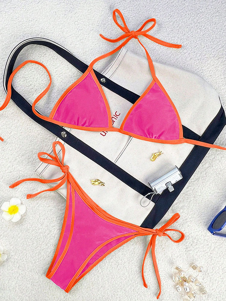 Damen Triangel-Bikini mit verspielten Schleifendetails Drune