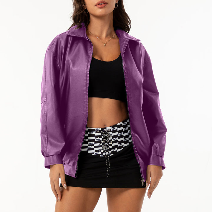 Damen lässige Satinjacke mit modernem Schnitt und praktischen Taschen Drune